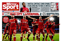 صور الصحف الإنجليزية بعد إنتصار ليفربول على مانشستر سيتي 